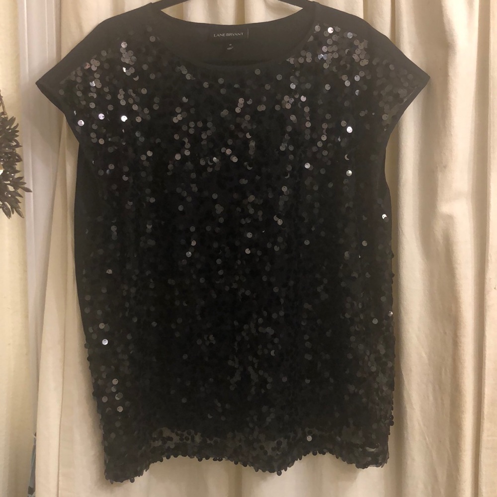Sparkling shimmering sequence top